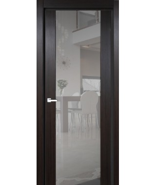 Дверь с ПВХ покрытием 1К (Темный Венге, Триплекс светлое)