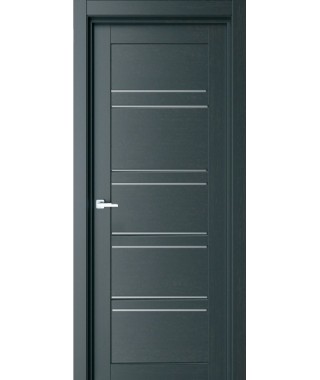 Дверь с ПВХ покрытием 75К (Графит, Стекло Матовое)