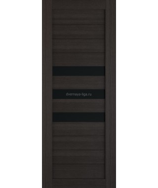 Дверь из экошпона Техно 7 Орех темный (черное стекло) Дверь из экошпона Техно 7 Орех темный (черное стекло)